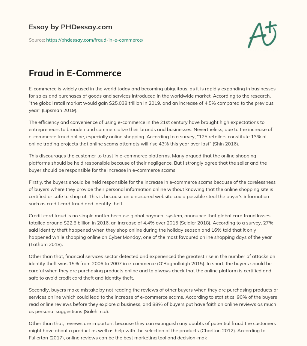 Fraud in E-Commerce essay