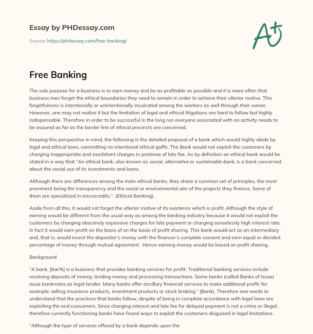 Free Banking essay