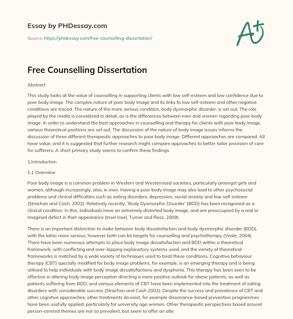 free phd counselling