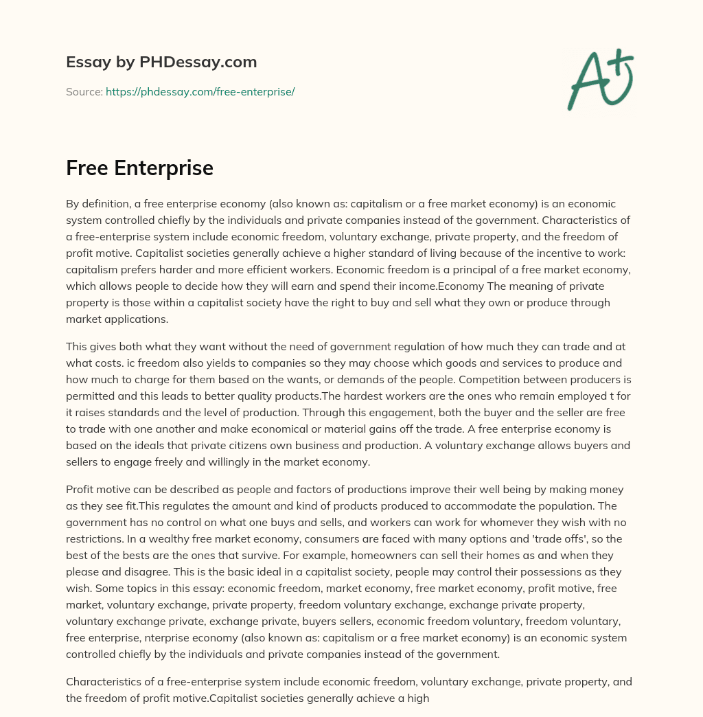 free enterprise essays