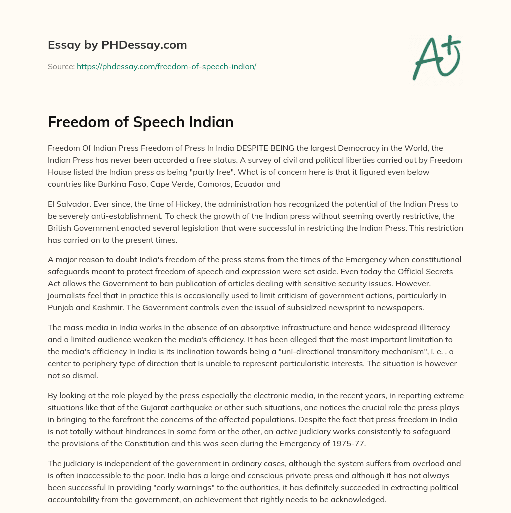 freedom of speech and expression in india essay in hindi