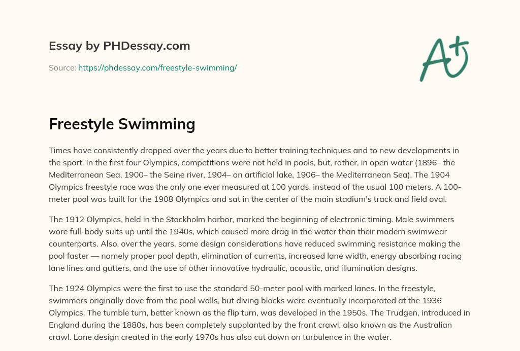 swimming sport essay