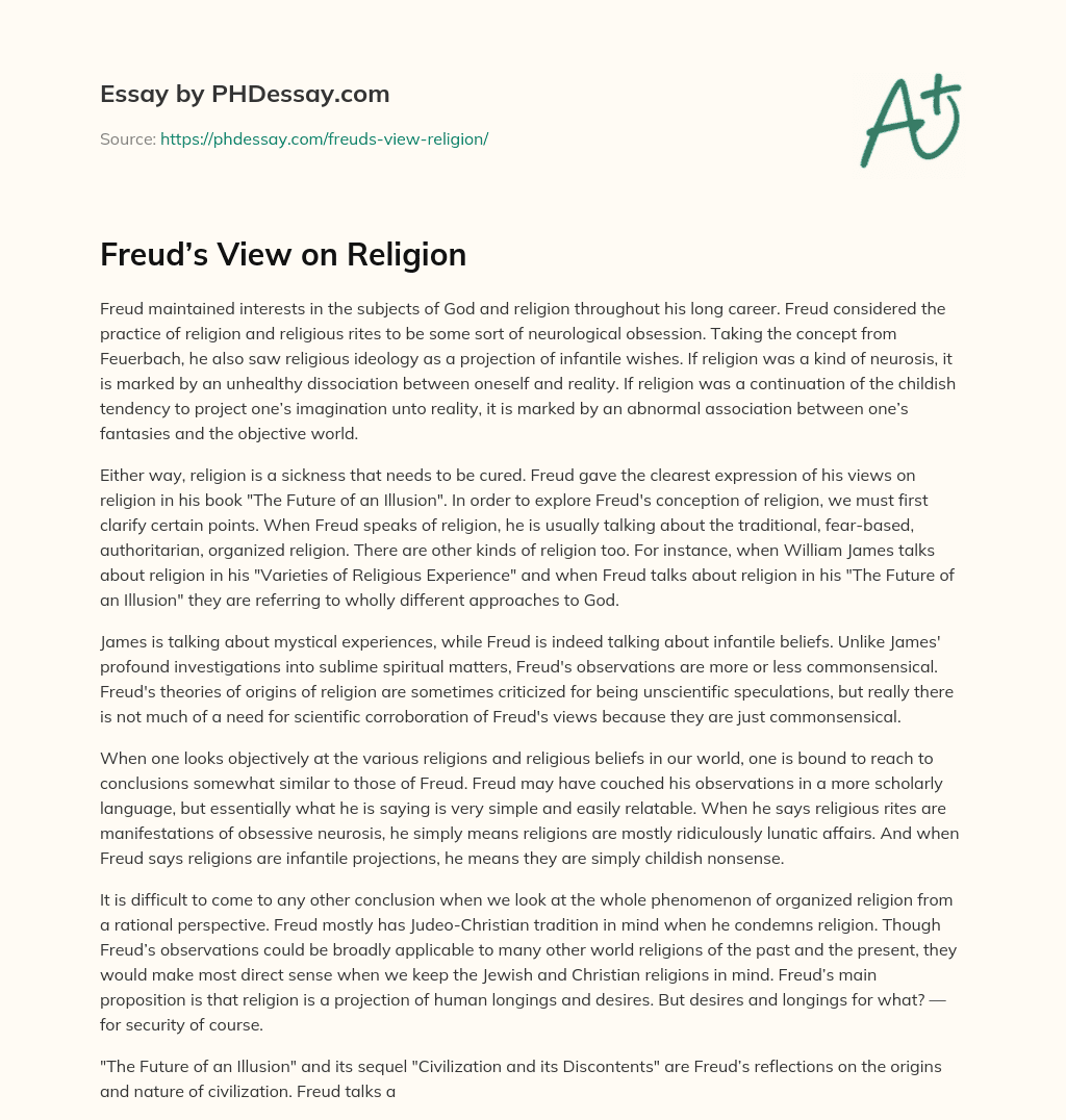 Freud’s View on Religion essay