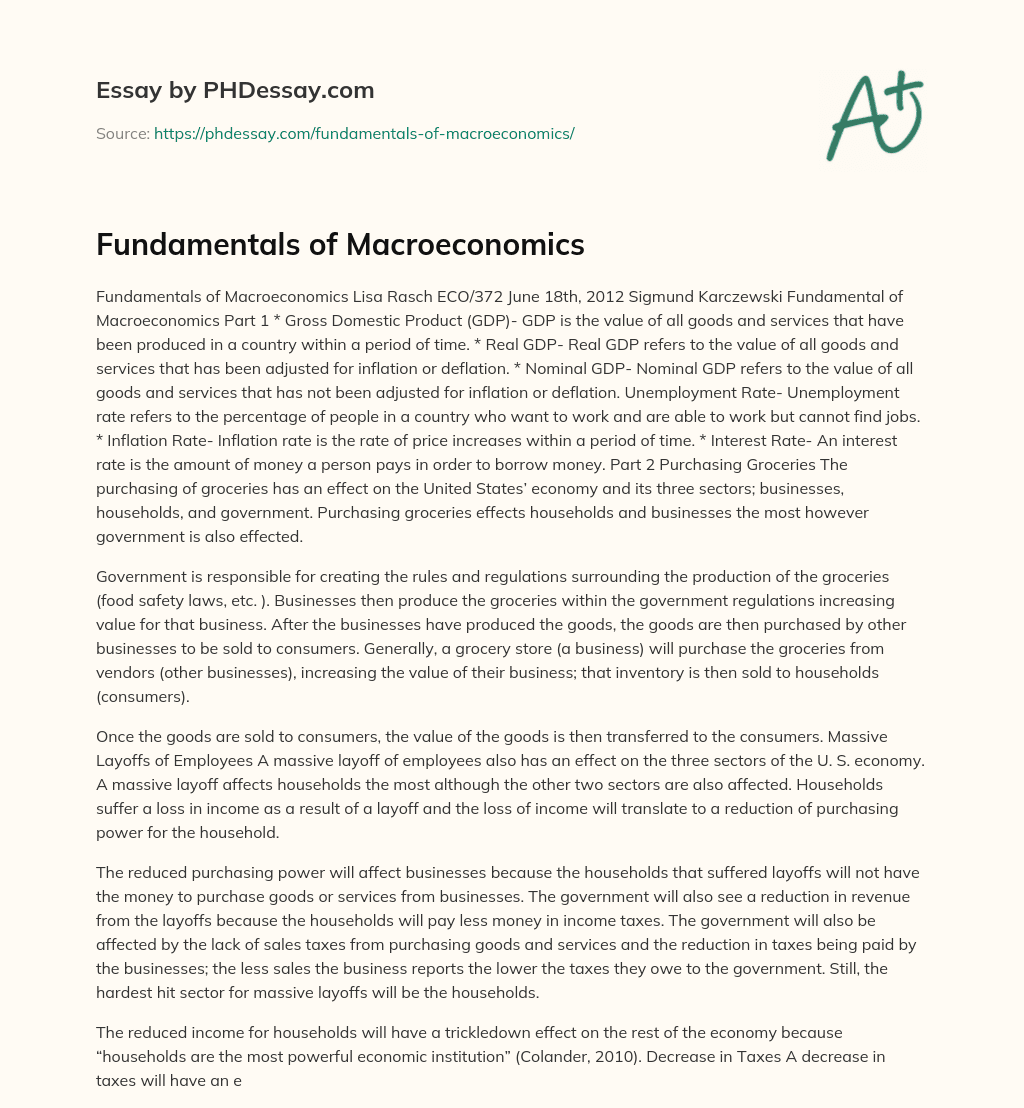 why macroeconomics is important essay