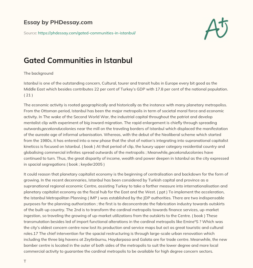 Gated Communities in Istanbul essay
