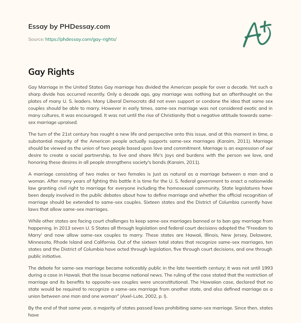 Shift in American Attitudes towards Gay Marriage essay