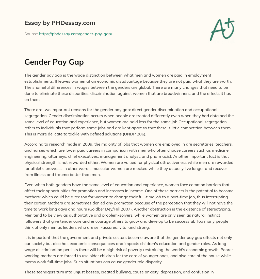 Gender Pay Gap essay