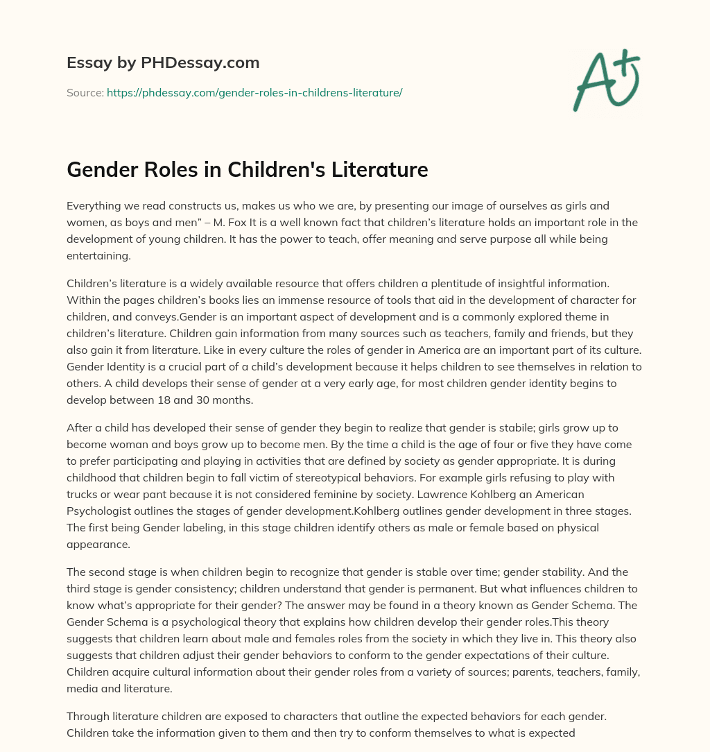 gender literacy essay