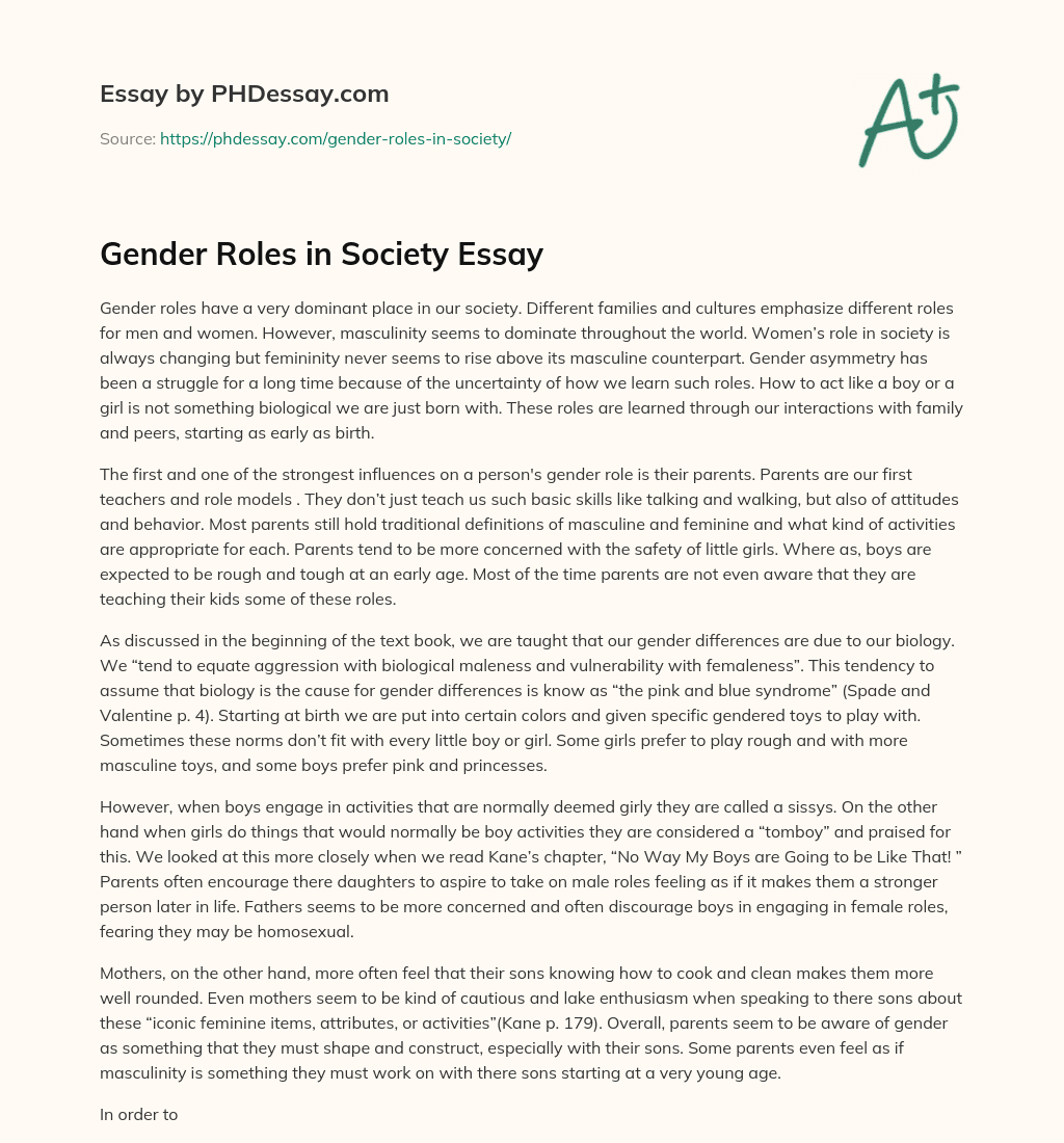 gender roles essay
