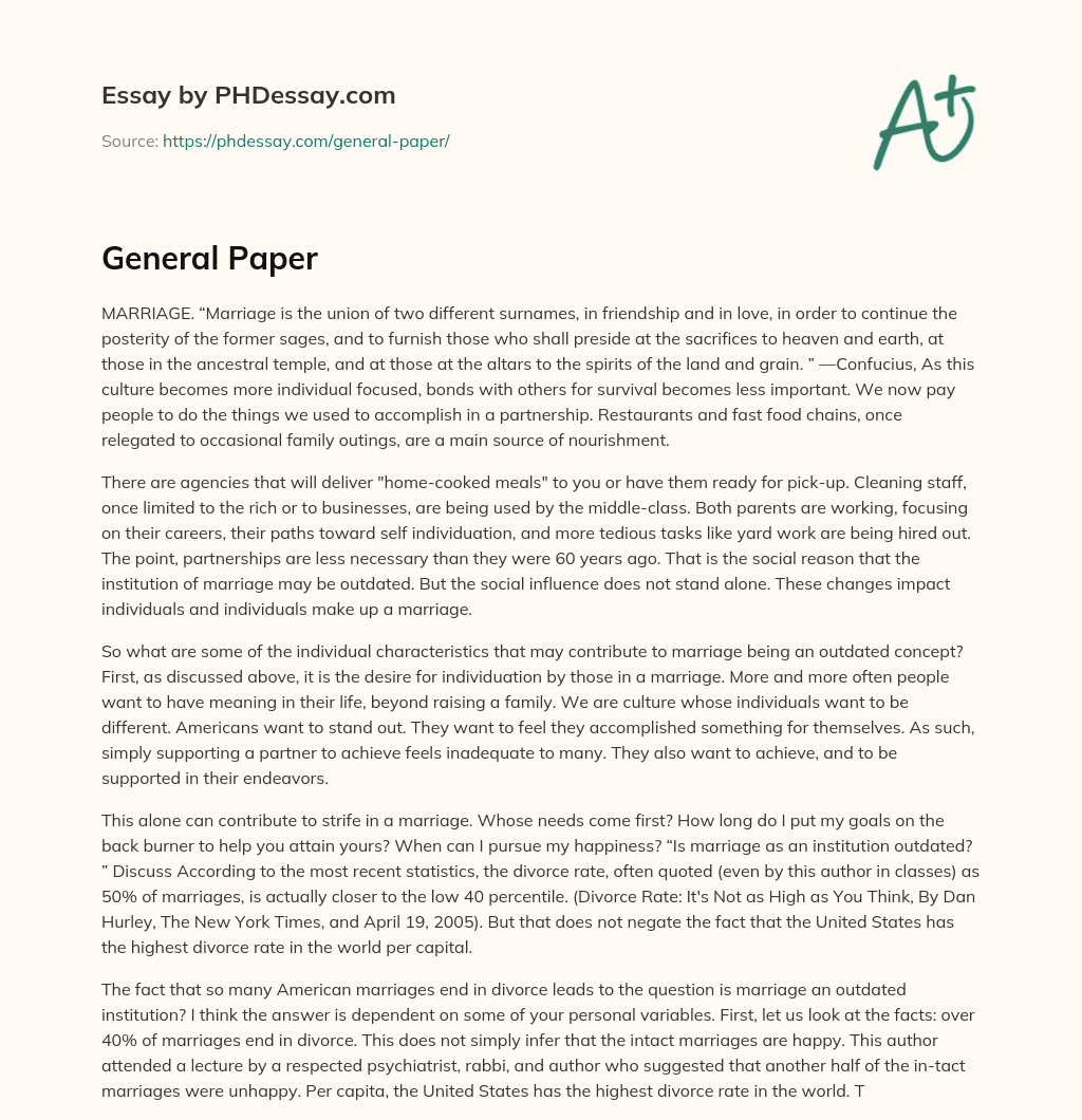 General Paper essay