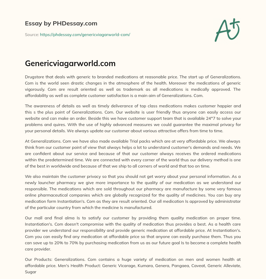 Genericviagarworld.com essay