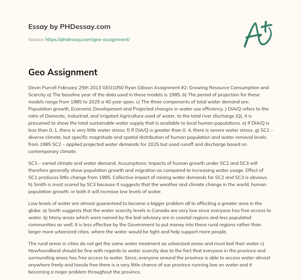 Geo Assignment essay