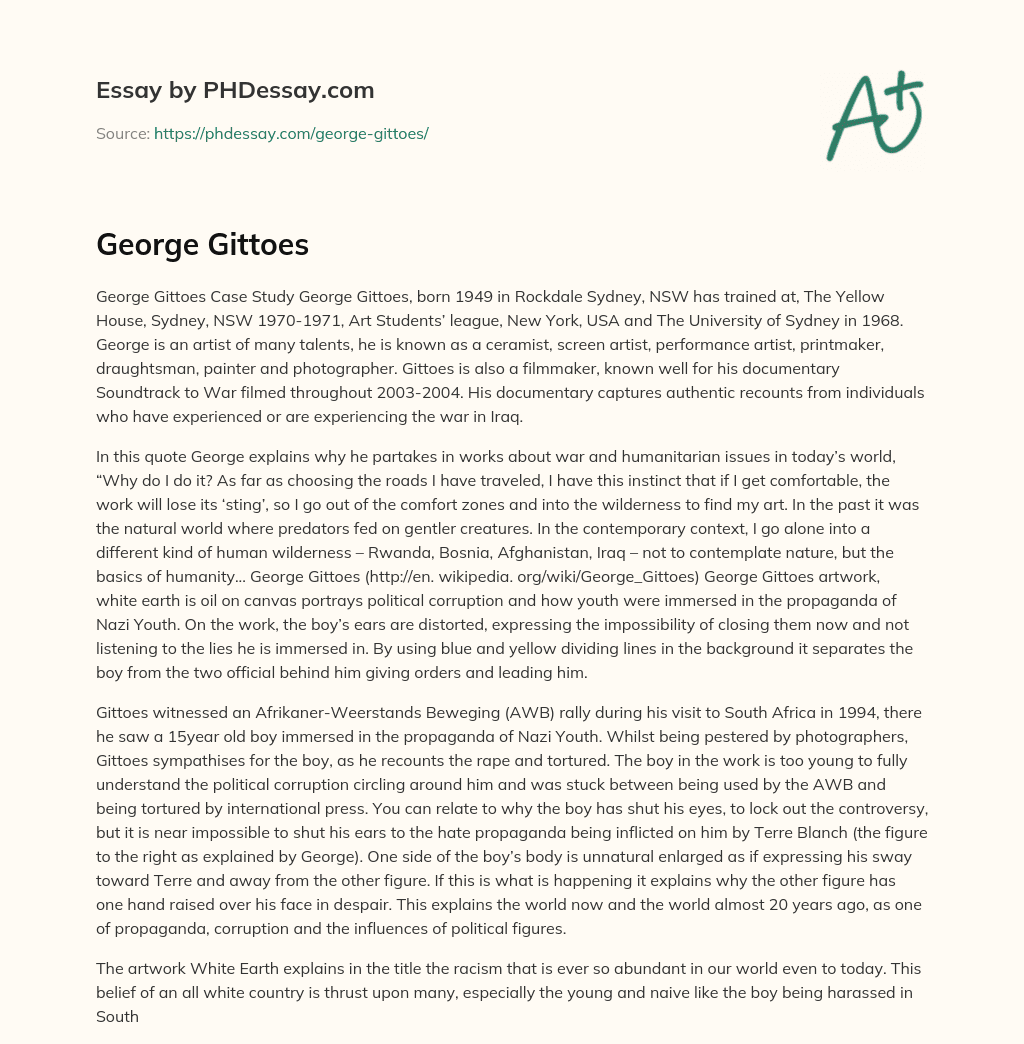 George Gittoes essay