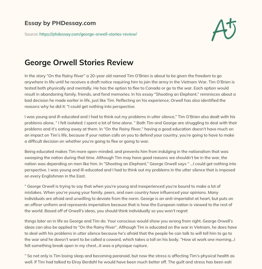 George Orwell Stories Review essay