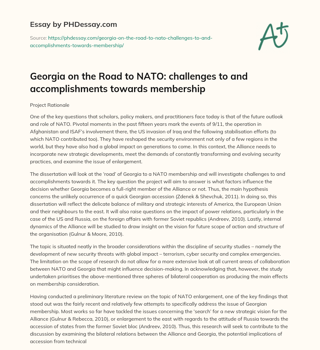 Georgia on the Road to NATO: challenges to and accomplishments towards membership essay