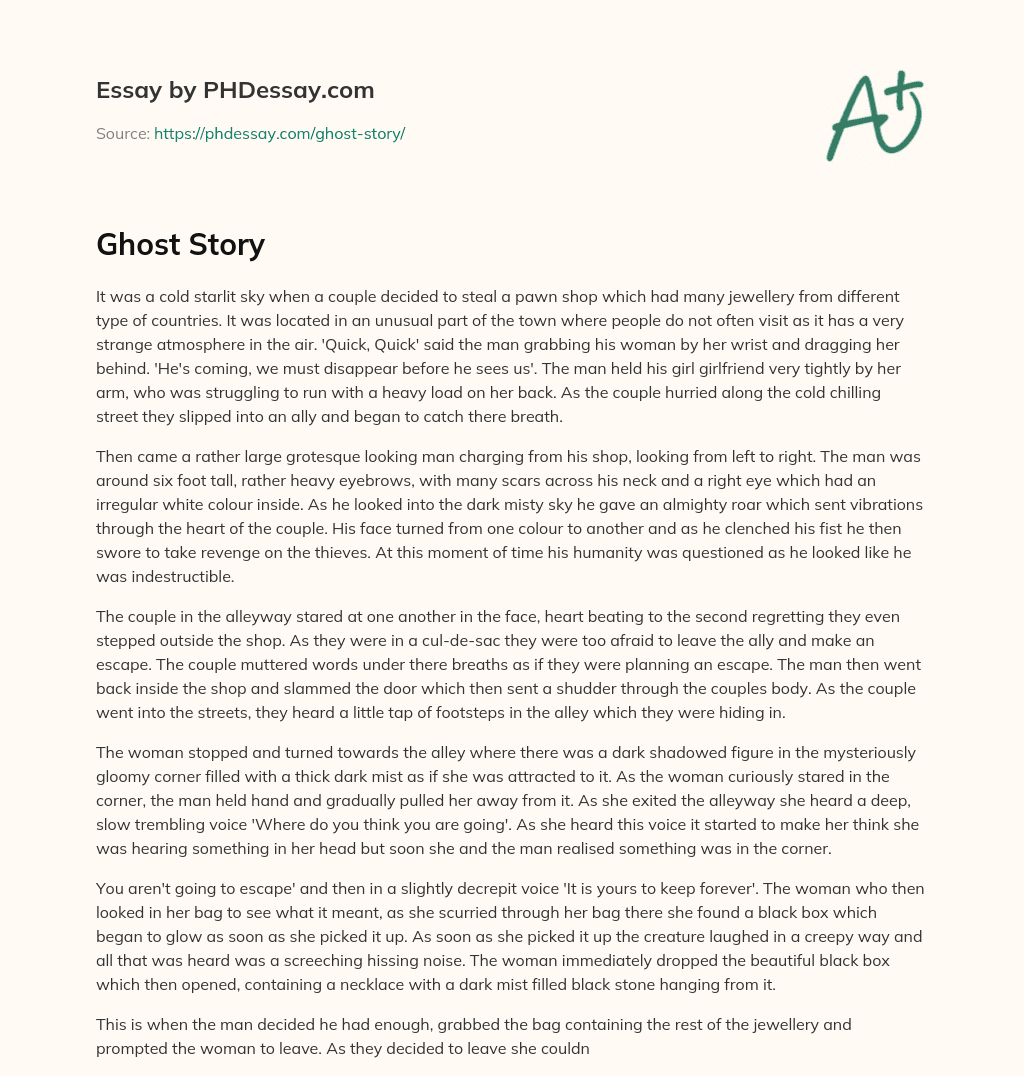 ghost story descriptive essay