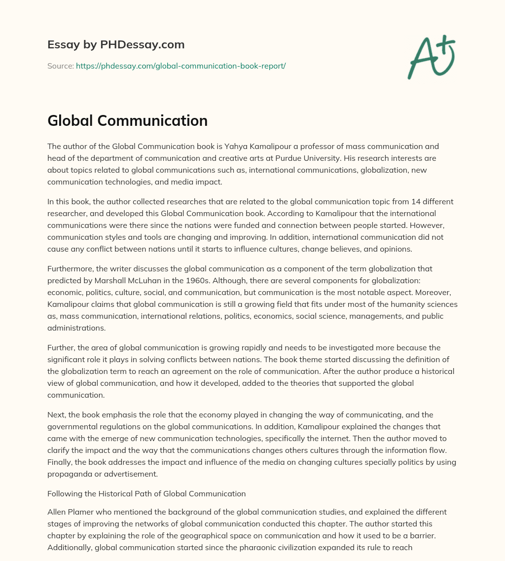 global communication essay example