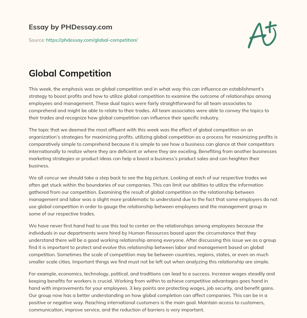 global competition essay