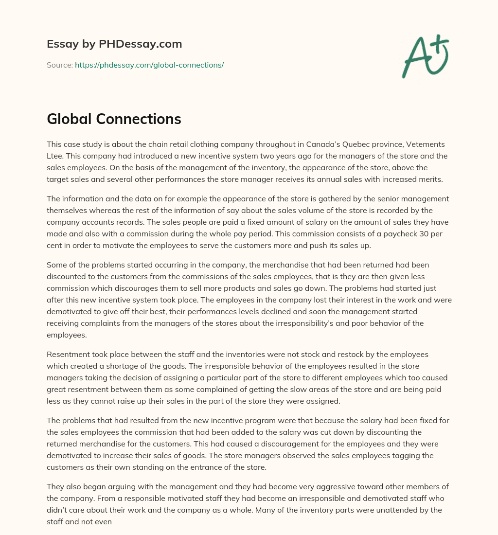 Global Connections essay