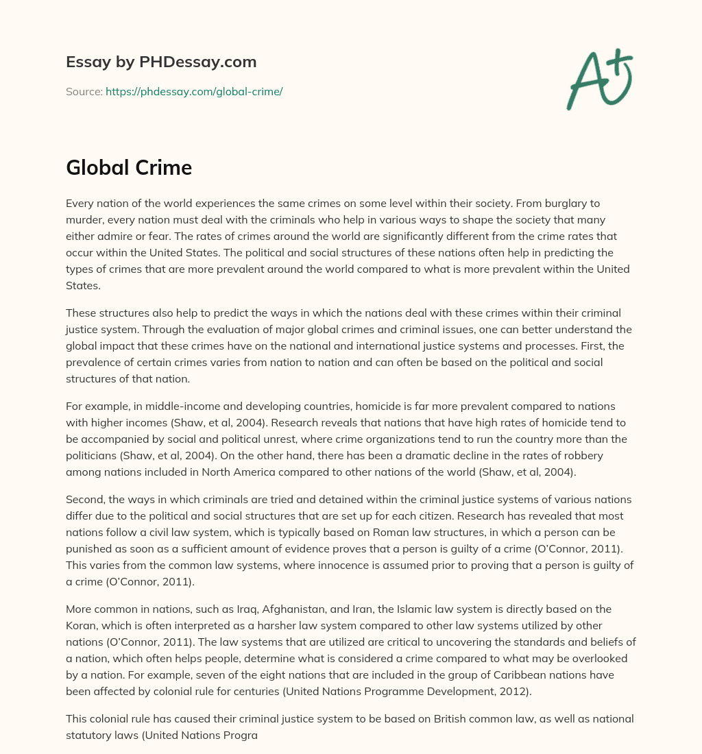 Global Crime essay