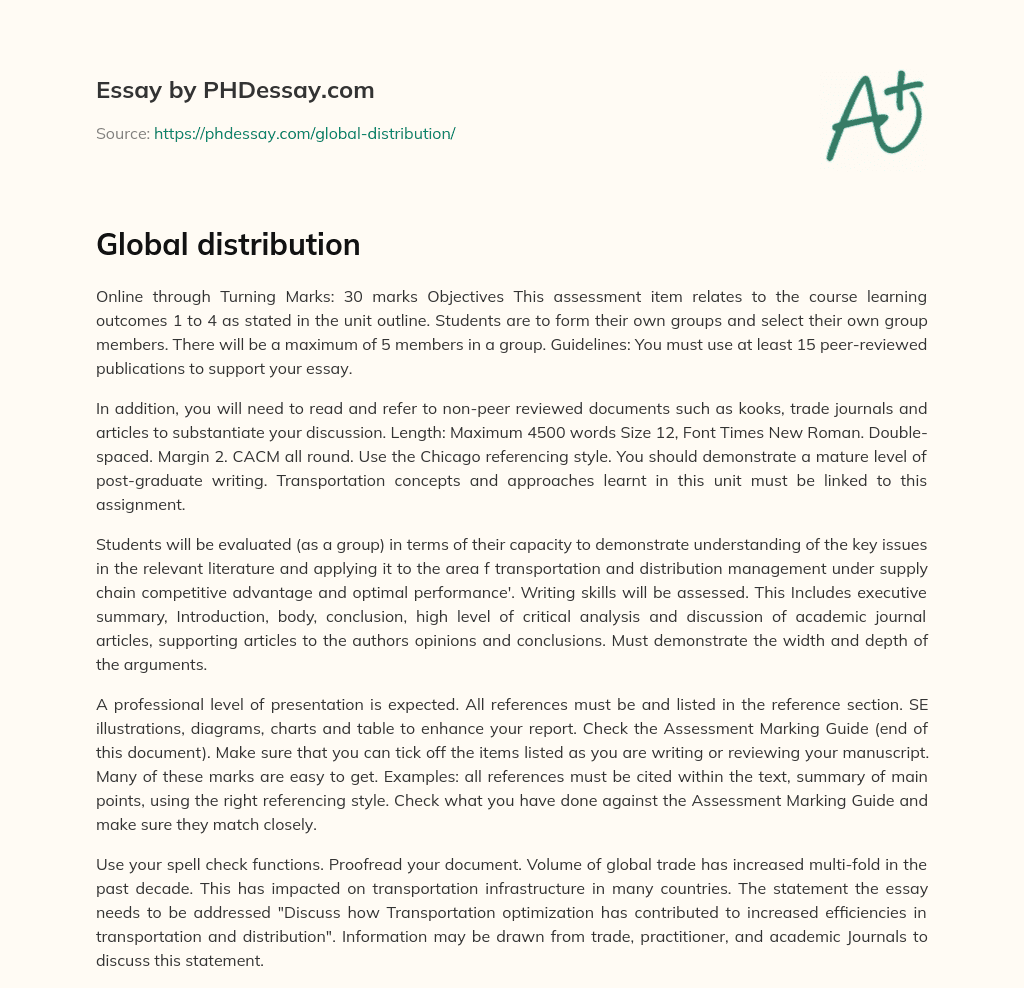 Global distribution essay