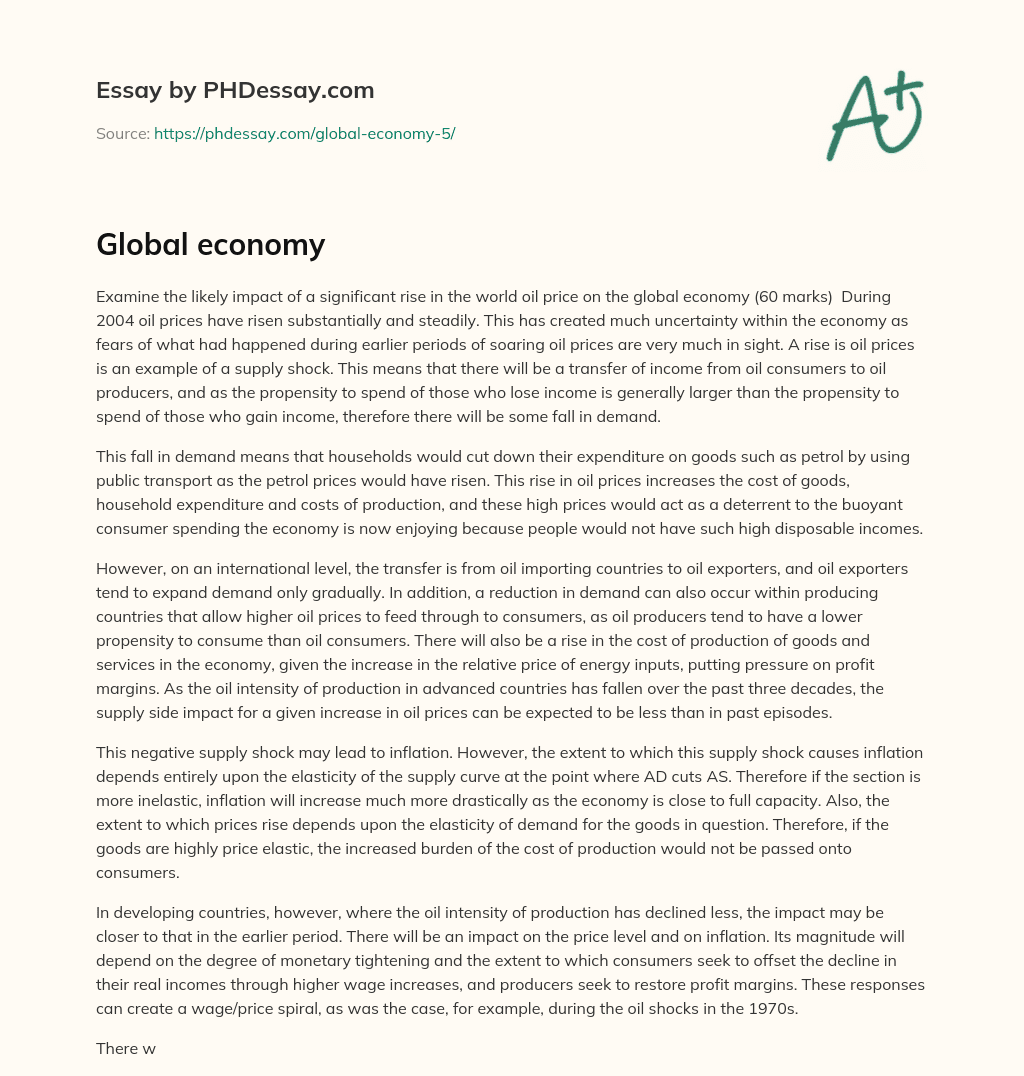 Global economy essay