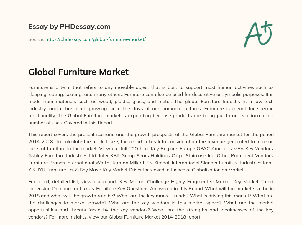Global Furniture Market essay