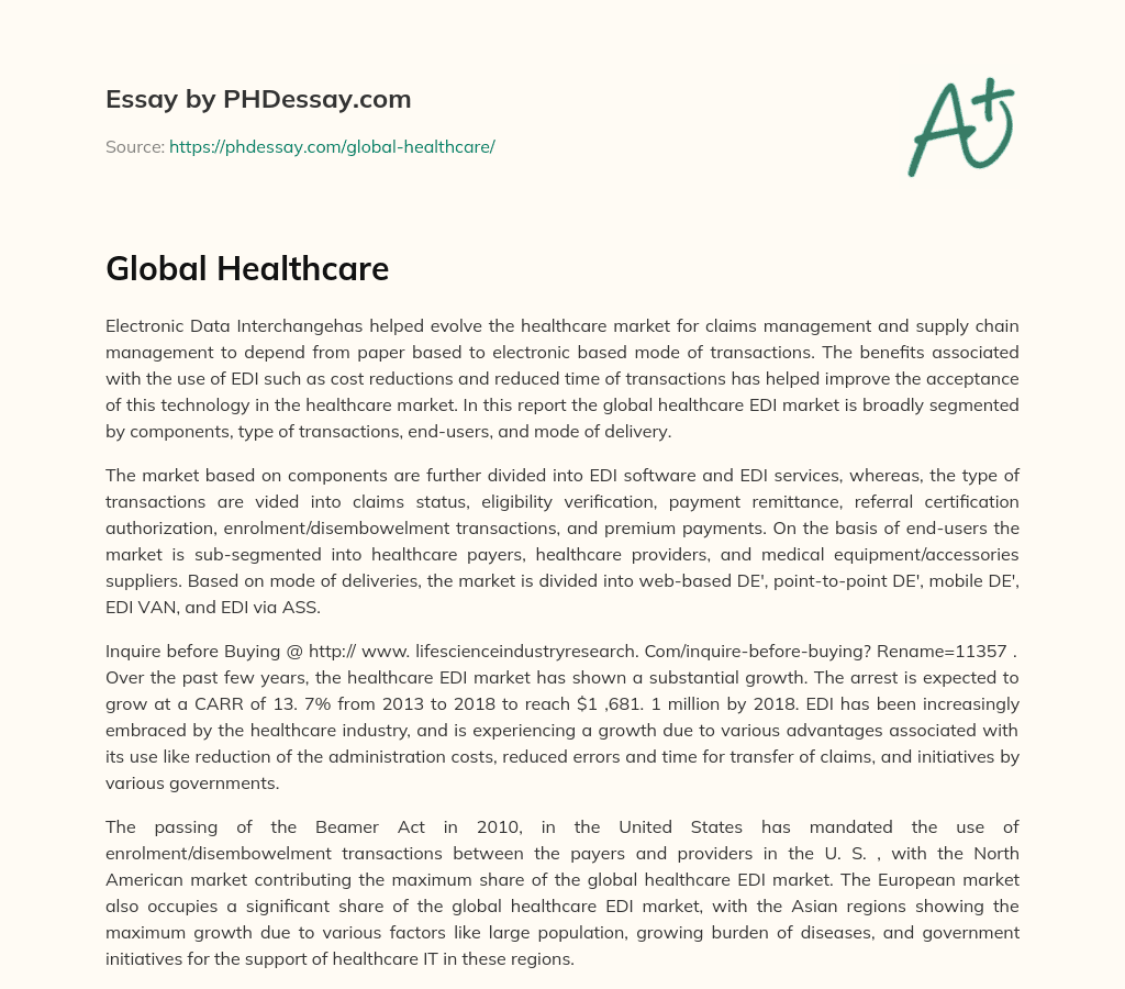Global Healthcare essay
