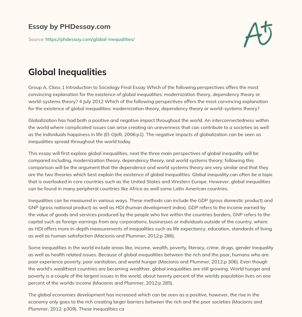 Global Inequalities essay