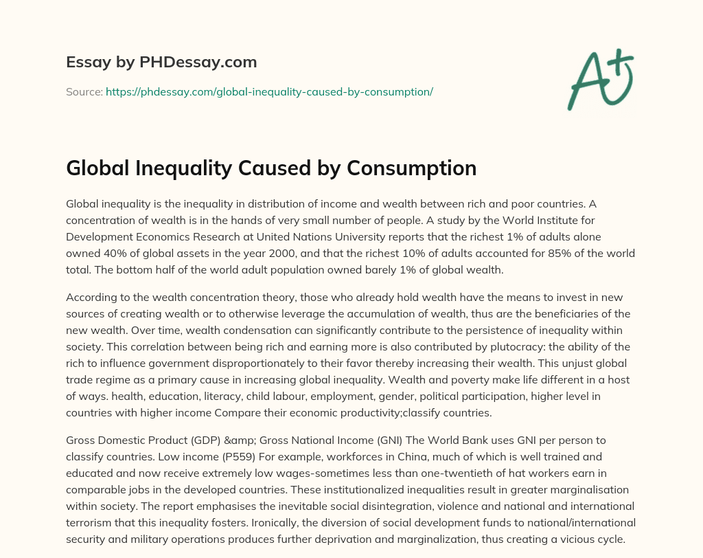 short essay about global inequality