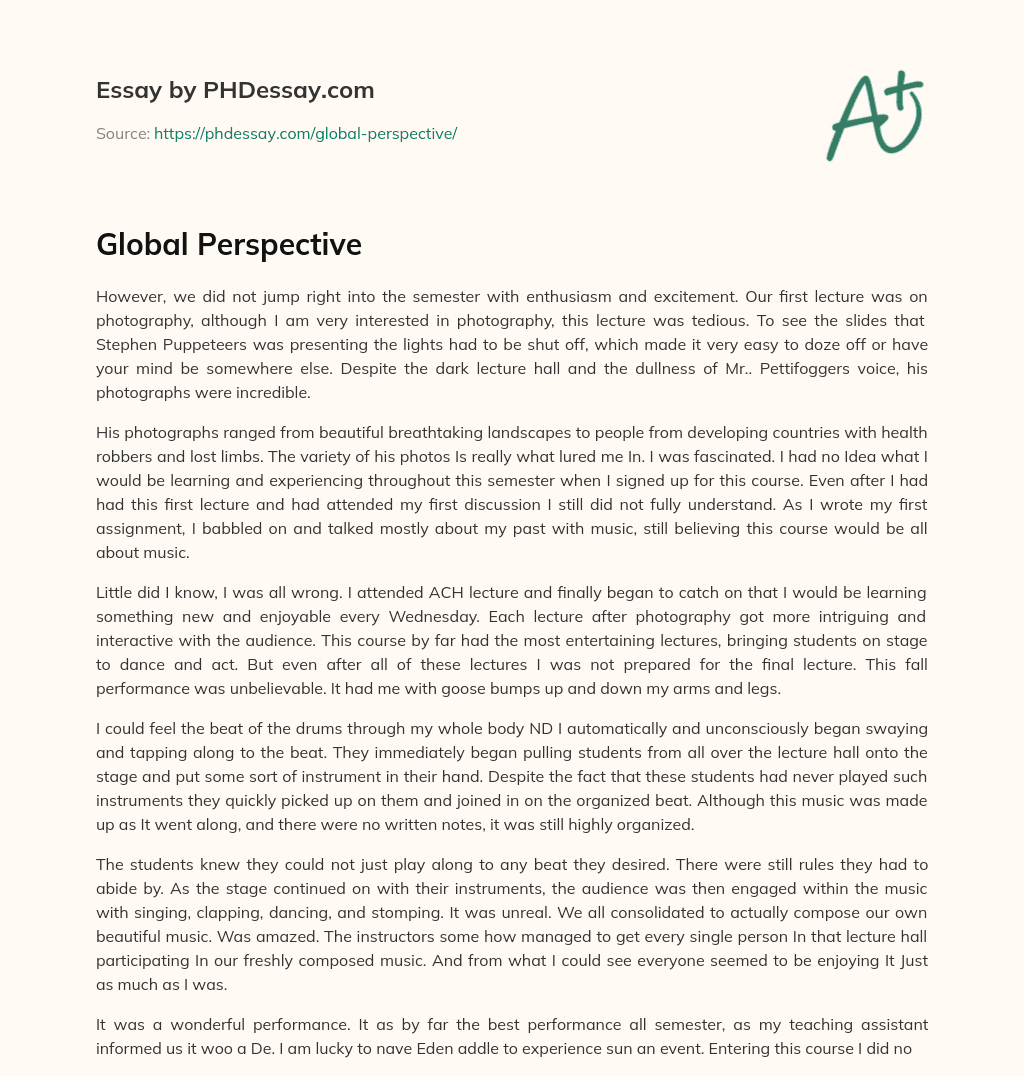 global perspective essay example