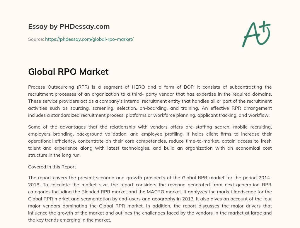 Global RPO Market essay
