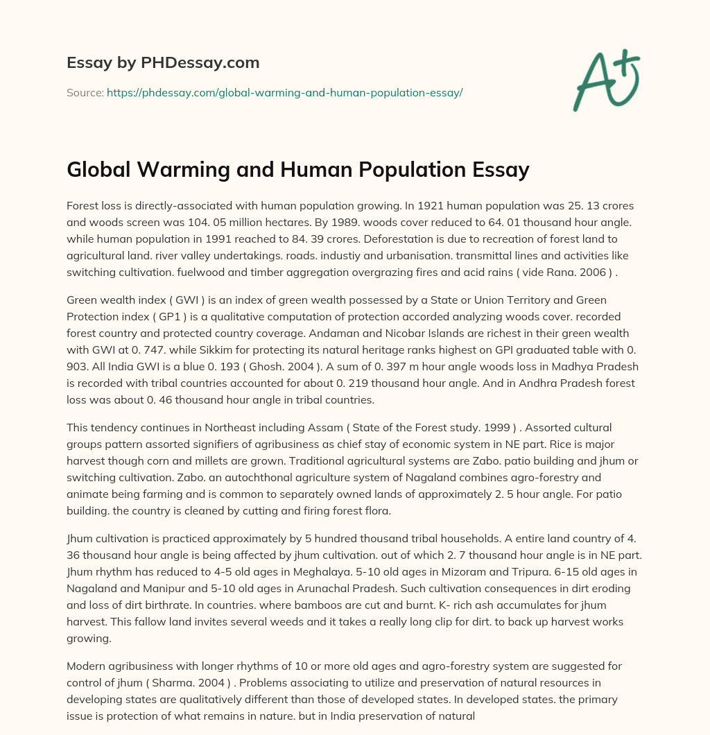 Global Warming and Human Population Essay - PHDessay.com