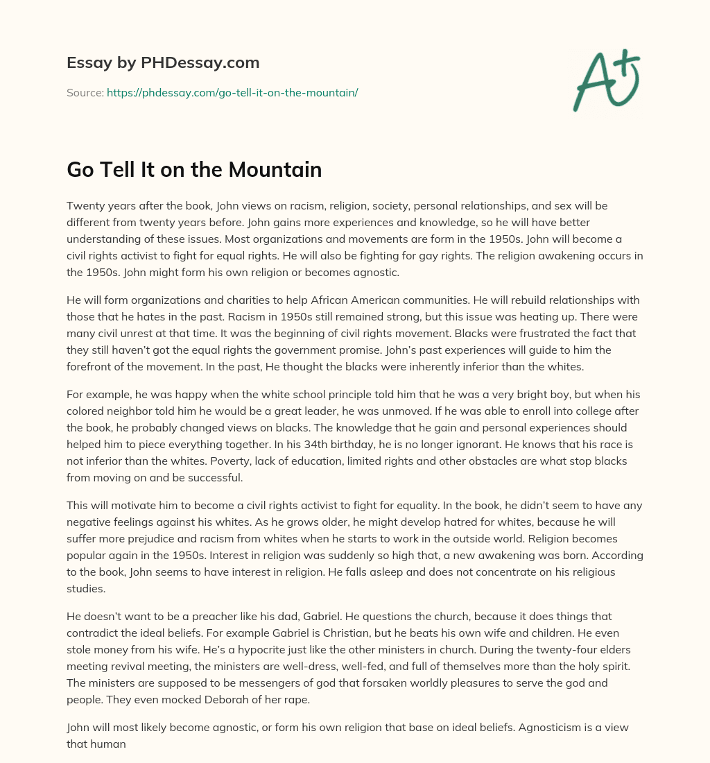 Go Tell It on the Mountain essay