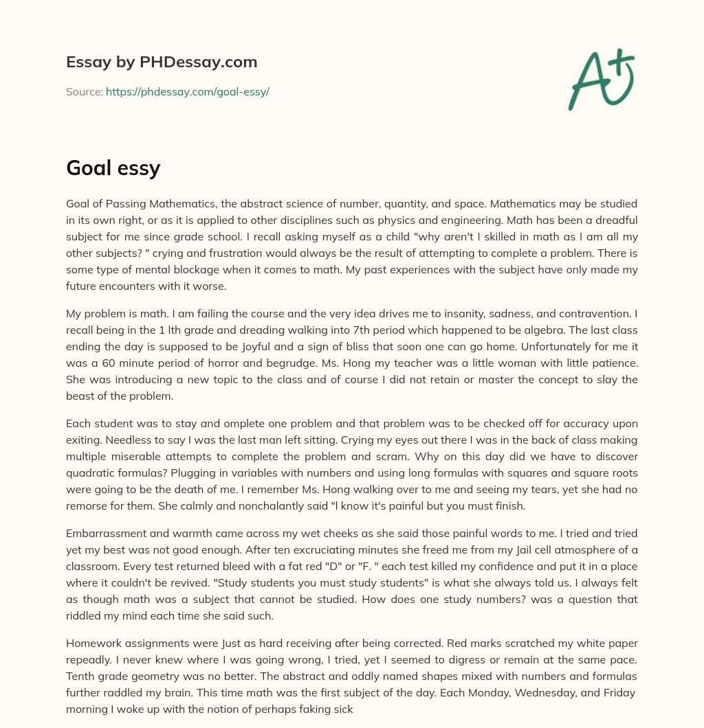 Struggling with Math: A Personal Account of Frustration and Strife essay
