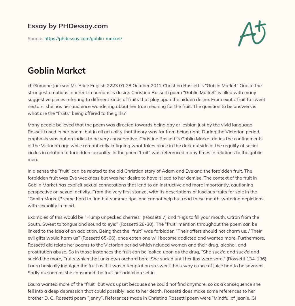 Goblin Market essay