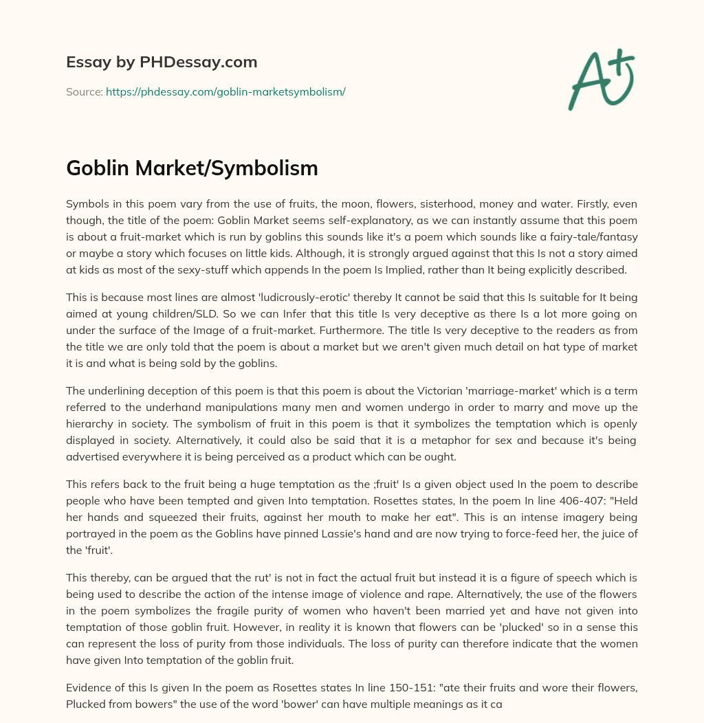 essay on goblin market