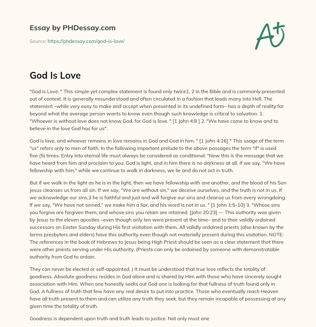 god is love essay writing