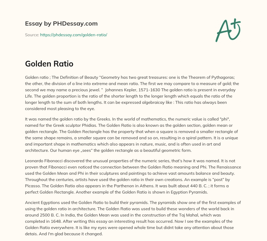 Golden Ratio essay