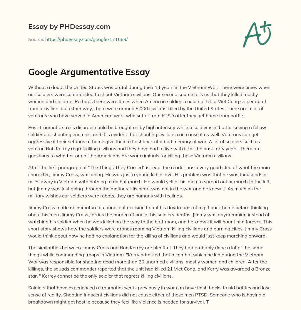 Google Argumentative Essay essay