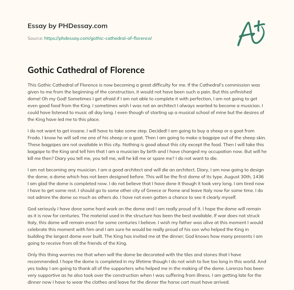 Gothic Cathedral of Florence essay