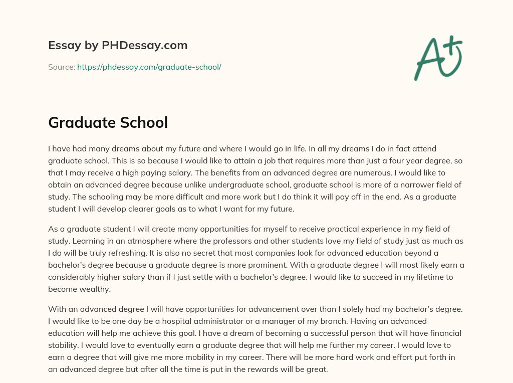 Graduate School essay