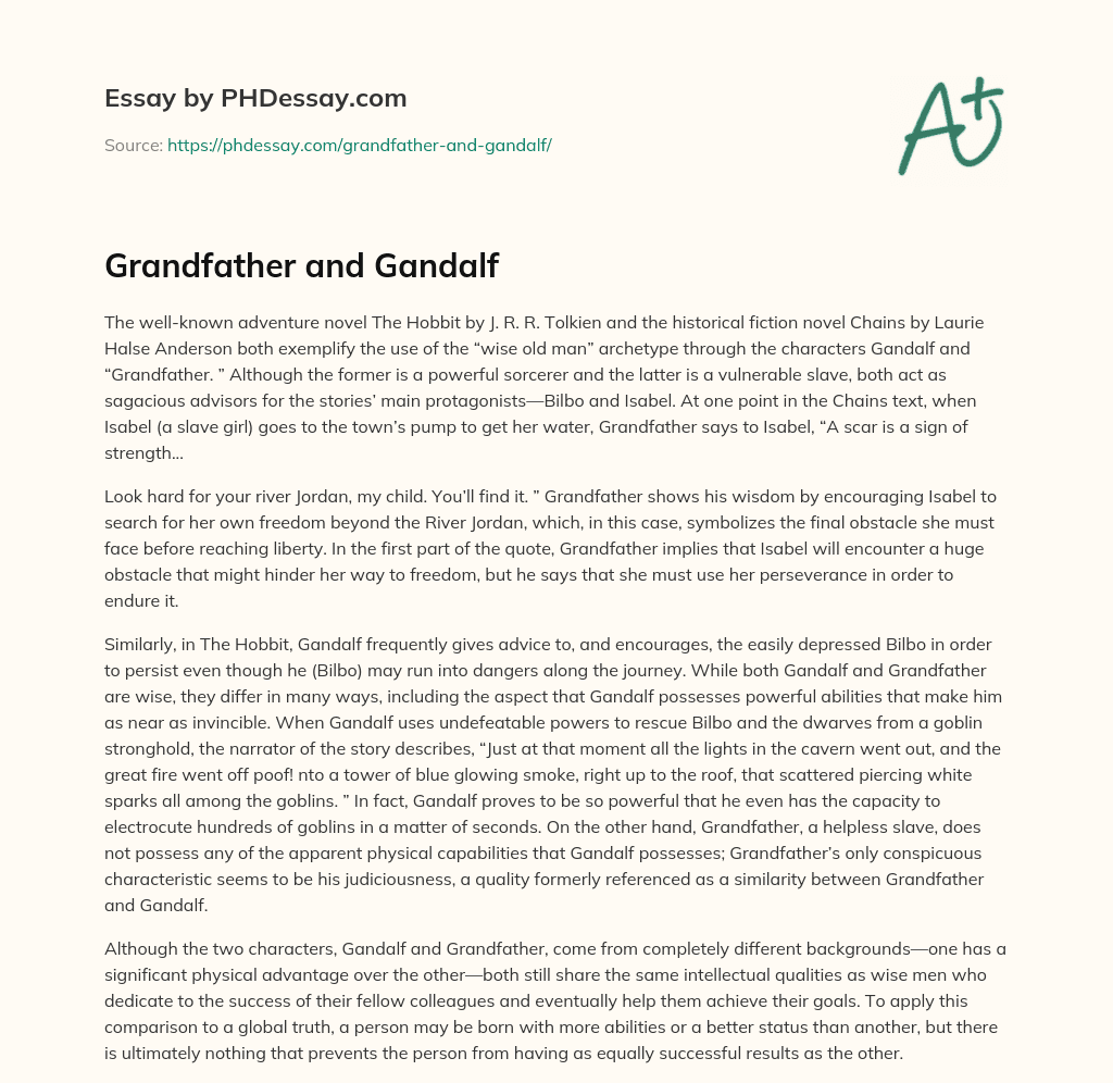 Grandfather and Gandalf essay
