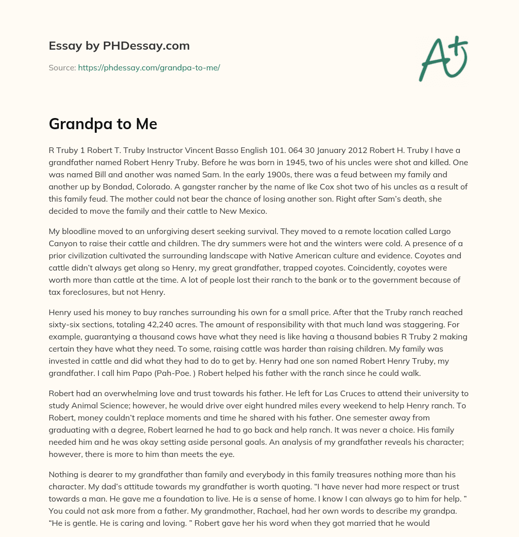 Grandpa to Me essay