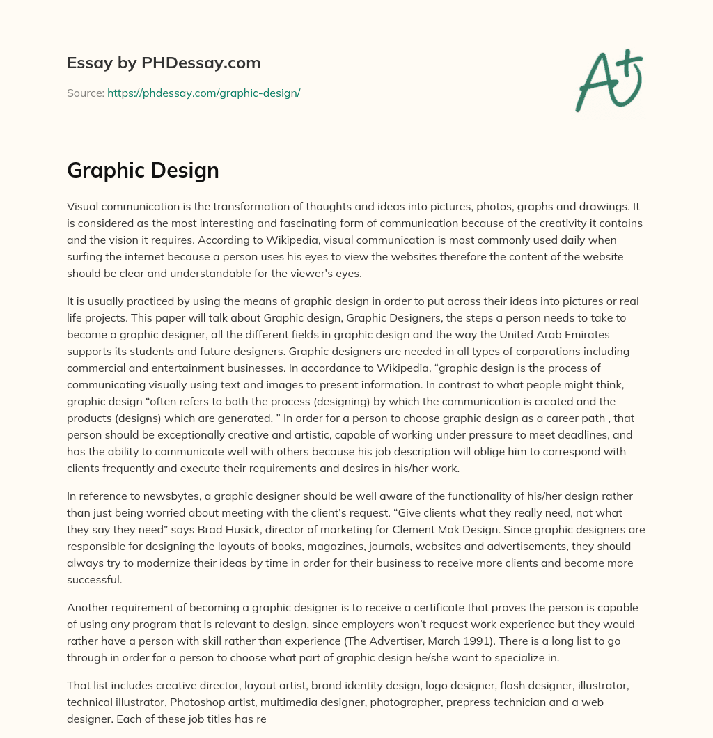 meaning of graphic design essay