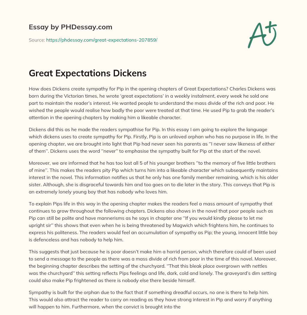 Great Expectations Dickens essay