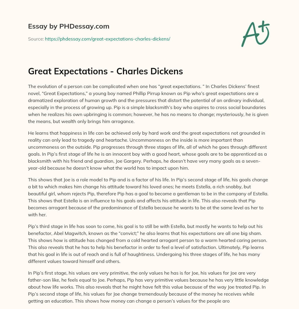 Great Expectations – Charles Dickens essay