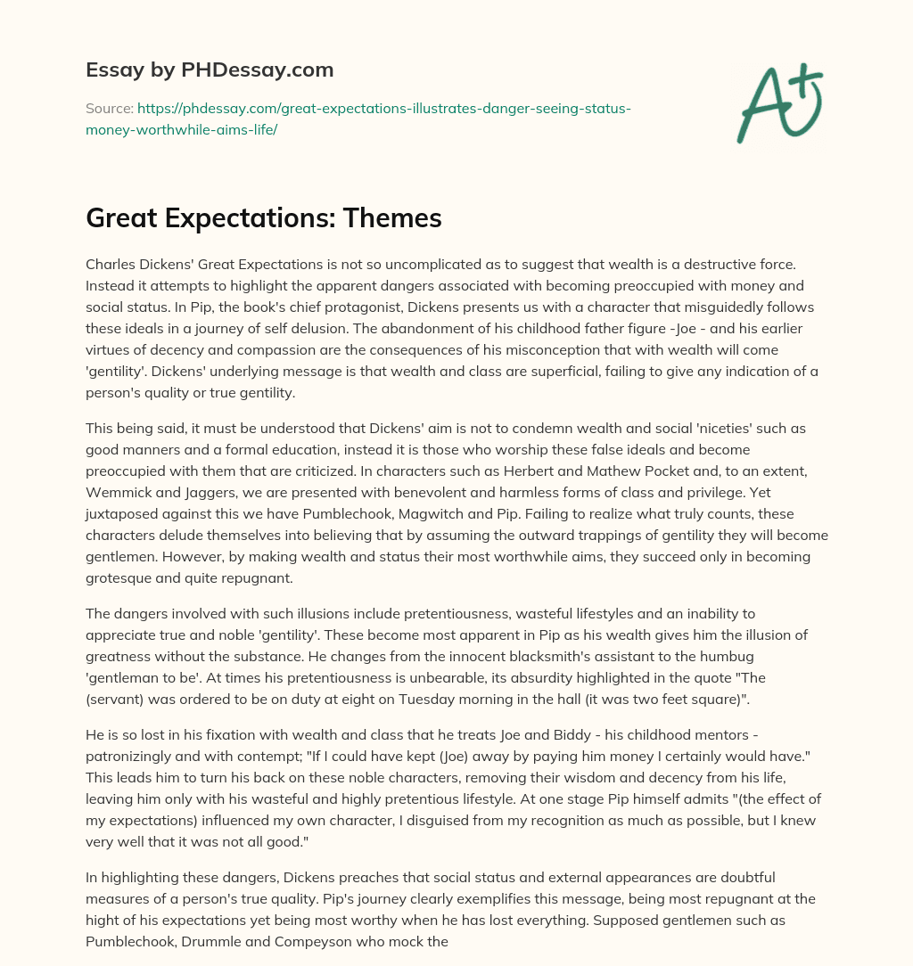 Great Expectations: Themes essay