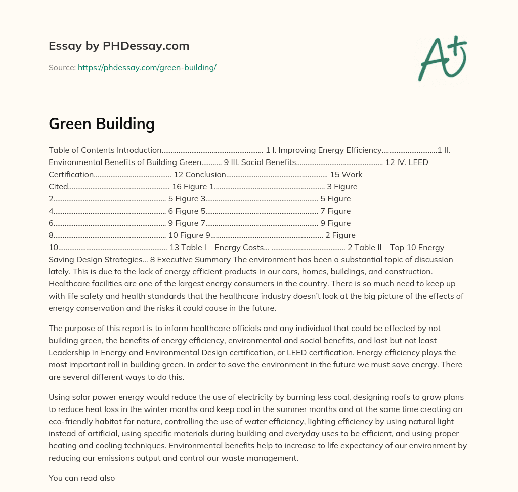 essay about green building