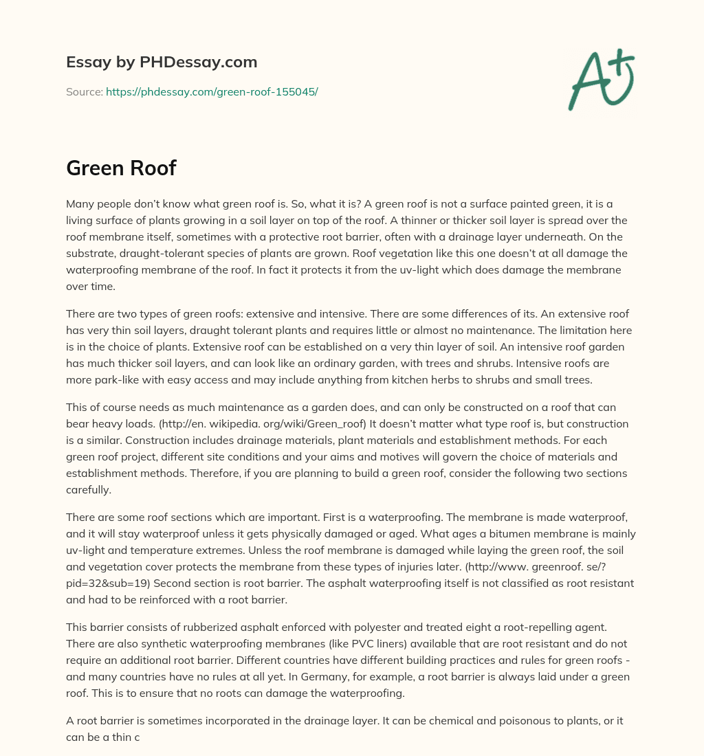 green roof essay